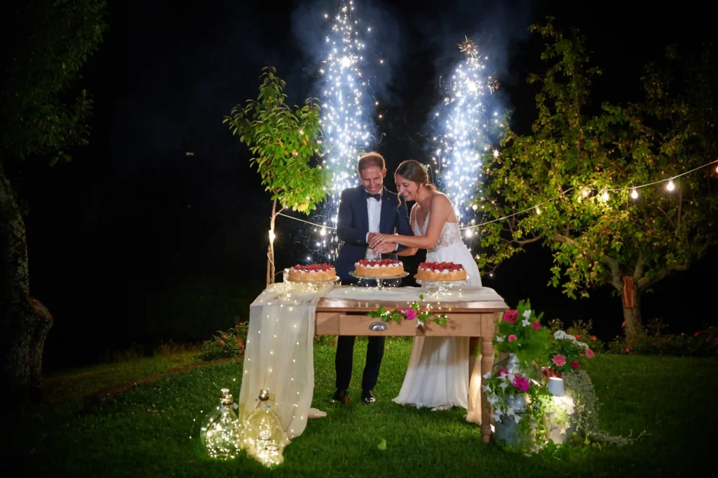 taglio della torta con fuochi collio 